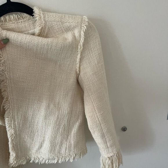 Club Monoco Fringe Tweed Cream Jacket - Picture 7 of 8